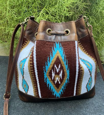 Showman Wool Saddle Blanket Bucket Bag #3